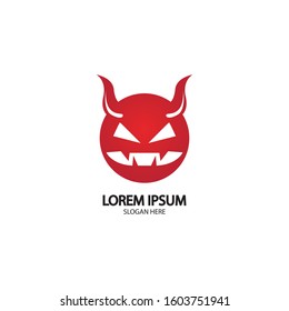 Devil Logo Vector Icon Template Stock Vector (Royalty Free) 1603756180