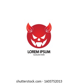 Devil logo vector icon template