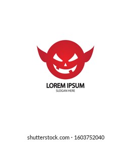 Devil logo vector icon template