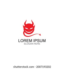 Devil logo vector icon template