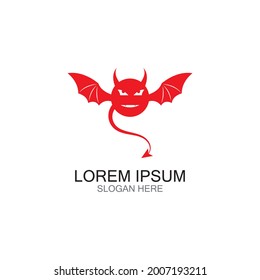 Devil logo vector icon template
