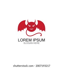 Devil logo vector icon template