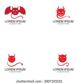 Devil logo vector icon template