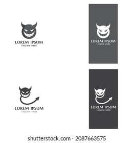 Devil logo vector icon template