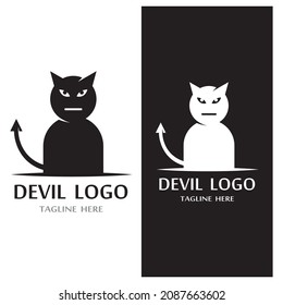 Devil logo vector icon template