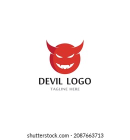 Devil logo vector icon template