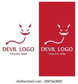 Devil logo vector icon template