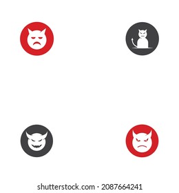 Devil logo vector icon template