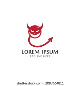 Devil logo vector icon template