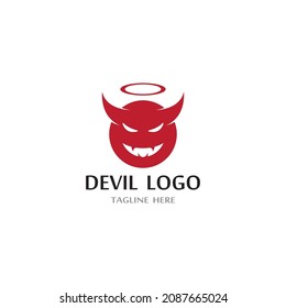 Devil logo vector icon template