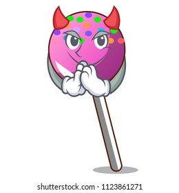 Devil lollipop with sprinkles mascot cartoon