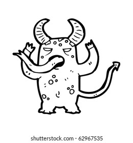 devil with long tongue cartoon