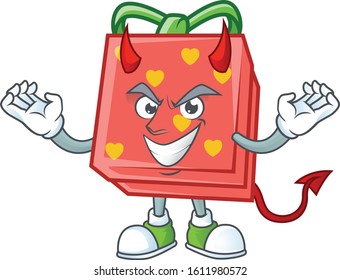 Devil love gift red Cartoon character design