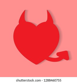 devil love icon. valentine vector