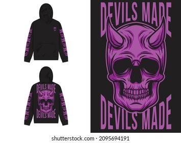 devil made skull purple streetwear design style