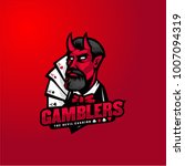Devil man cashino mascot logo gambling, game event logo tournament