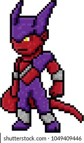 Devil Man Character For Video Game 8 Bit Pixel Art Isolated