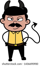 Devil Man - Indian Cartoon Man Father Vector Illustration