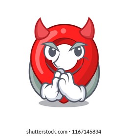 Devil map pointer navigation pin mascot cartoon