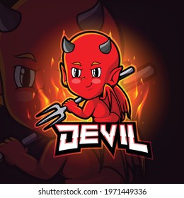 Devil mascot esport logo design of illustration