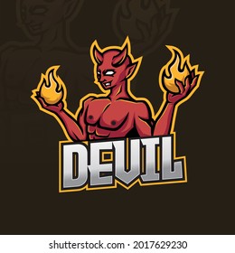 devil mascot esport logo design