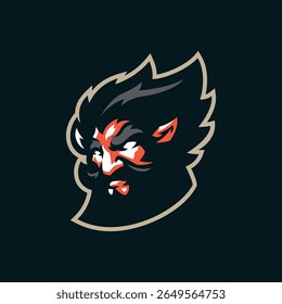Devil mascot logo design with concept style for badge, emblem and t shirt printing. Devil head illustration.