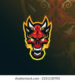 devil mascot logo design with modern illustration concept style for badge, emblem and t shirt printing. devil head illustration.