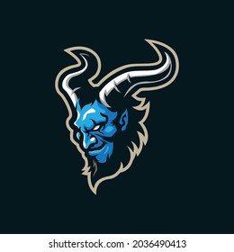 Devil mascot logo design vector with modern illustration concept style for badge, emblem and t shirt printing. Head devil illustration.