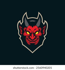 Devil mascot logo design vector. Devil head illustration.