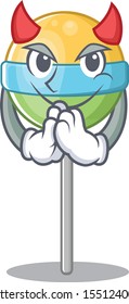 devil the mascot round lollipop with character