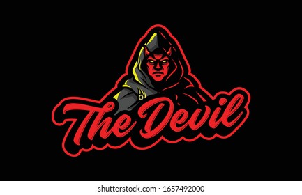 Devil mascot use vapor illustration