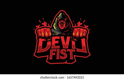 Devil mascot use vapor illustration
