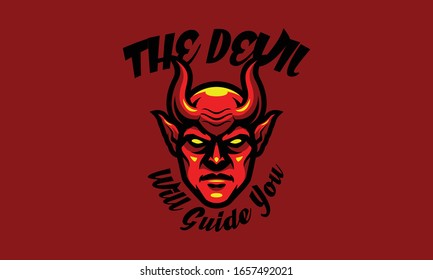 Devil mascot use vapor illustration