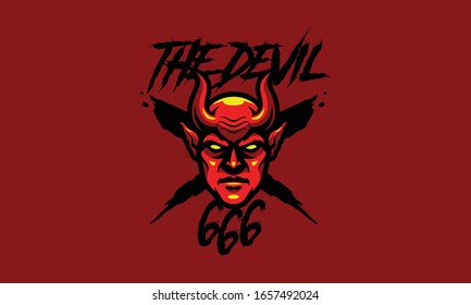Devil mascot use vapor illustration