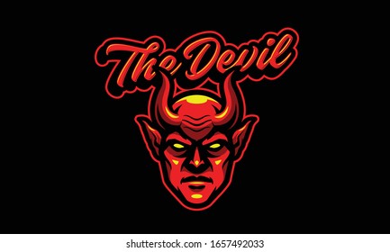 Devil mascot use vapor illustration