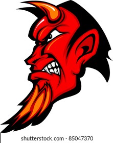 Devil Mascot Vector Profile with Horns