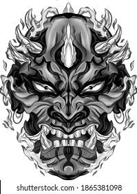 devil mask black portrait vector illustration