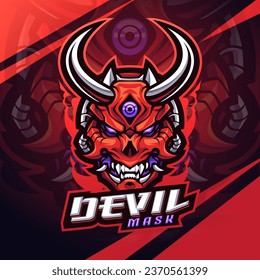 Devil mask esport mascot logo design