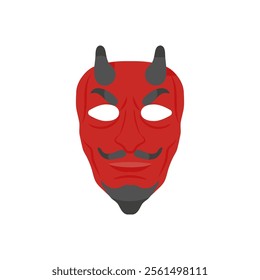 Devil Mask, Halloween Vector Illustration, Isolated