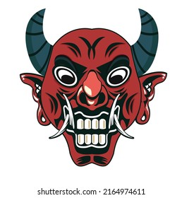 Devil mask icon frightening face