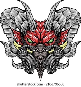 Devil Mask Illustration Good For Merchndise design