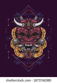 Devil Mask Illustration. Perfect for T-shirt design. merchandise, etc.
