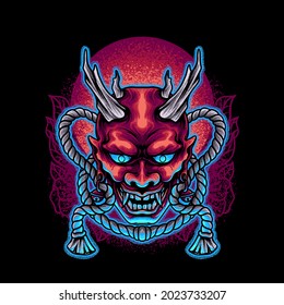 Devil Mask Japan Illustration for your business or merchandise