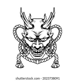 Devil Mask Japan Silhouette Illustration for your business or merchandise
