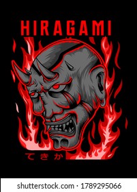 devil mask from japan t-shirt illustration design