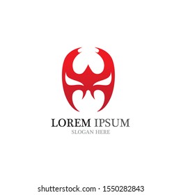 Devil mask logo and symbol vector