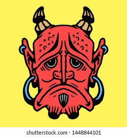 Devil Mask Old School Tattoo Vector Stock Vector (Royalty Free ...