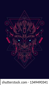 Devil mask sacred geometry