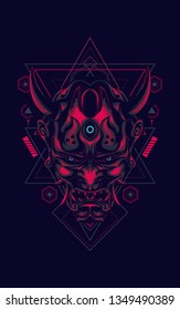 Devil mask sacred geometry