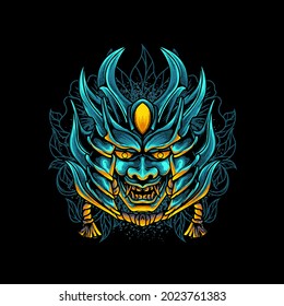Devil Mask Samurai Illustration for your business or merchandise